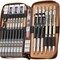 30PCS Art Mechanical Pencil Set in Leather Case, Metal Drafting Pencil 0.5 mm, 0.7 mm, 0.9 mm & 3 PCS 2mm Lead Holders for Sketching Drawing With 16 Tube (6B 4B 2B HB 2H 4H Colors) Lead Refills